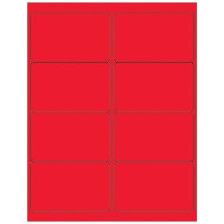 Bsc Preferred 4 x 2-1/2'' Fluorescent Red Rectangle Laser Labels, 800PK BUY00025267